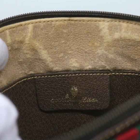 GUCCI GG Canvas Web Sherry Line Shoulder Bag Red Beige 904 02 047 Auth yk10868 - Picture 9 of 16